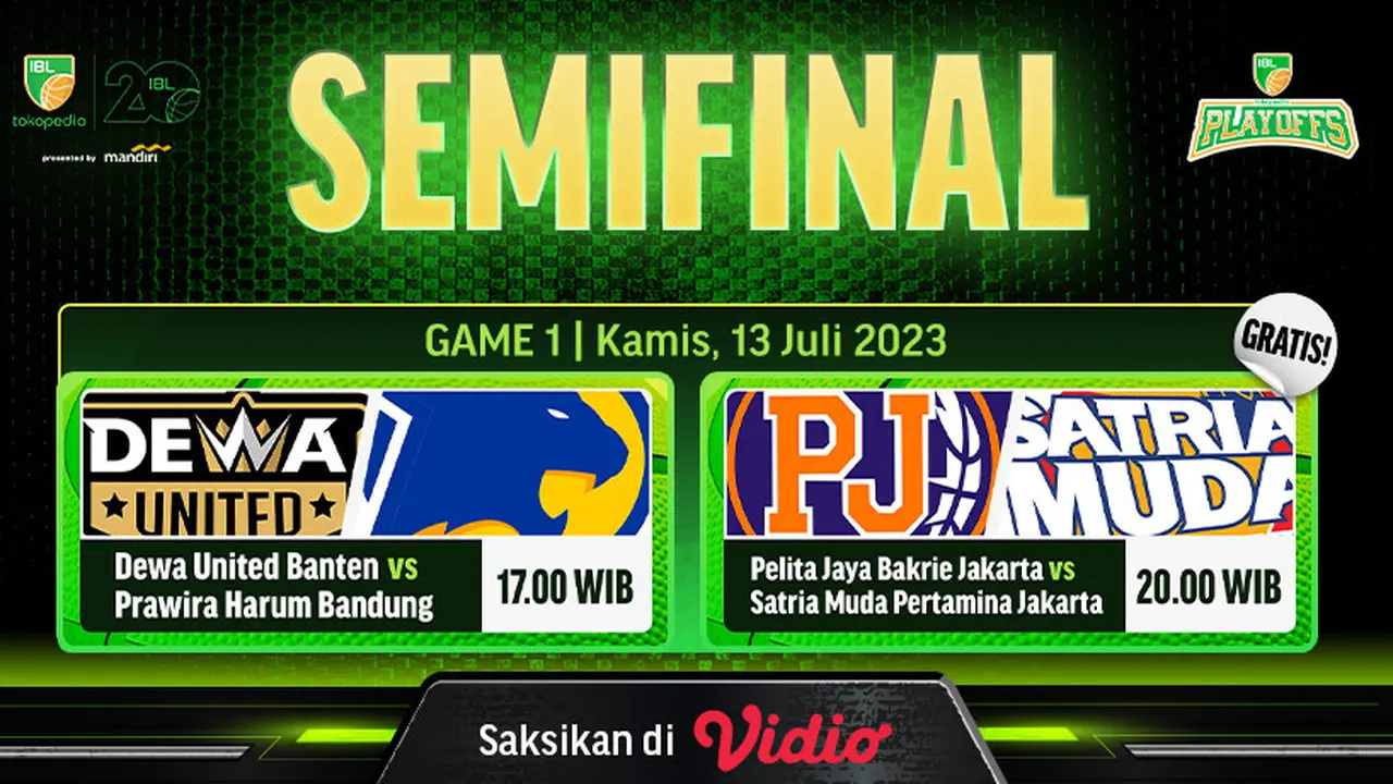 Link Live Streaming IBL Tokopedia 2023 Babak Semifinal di Vidio, Kamis 13 Juli 2023
