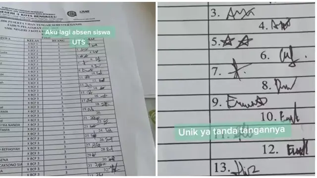 6 Potret Nyeleneh di Daftar Hadir Ini Bikin Tepuk Jidat, Ada-Ada Saja