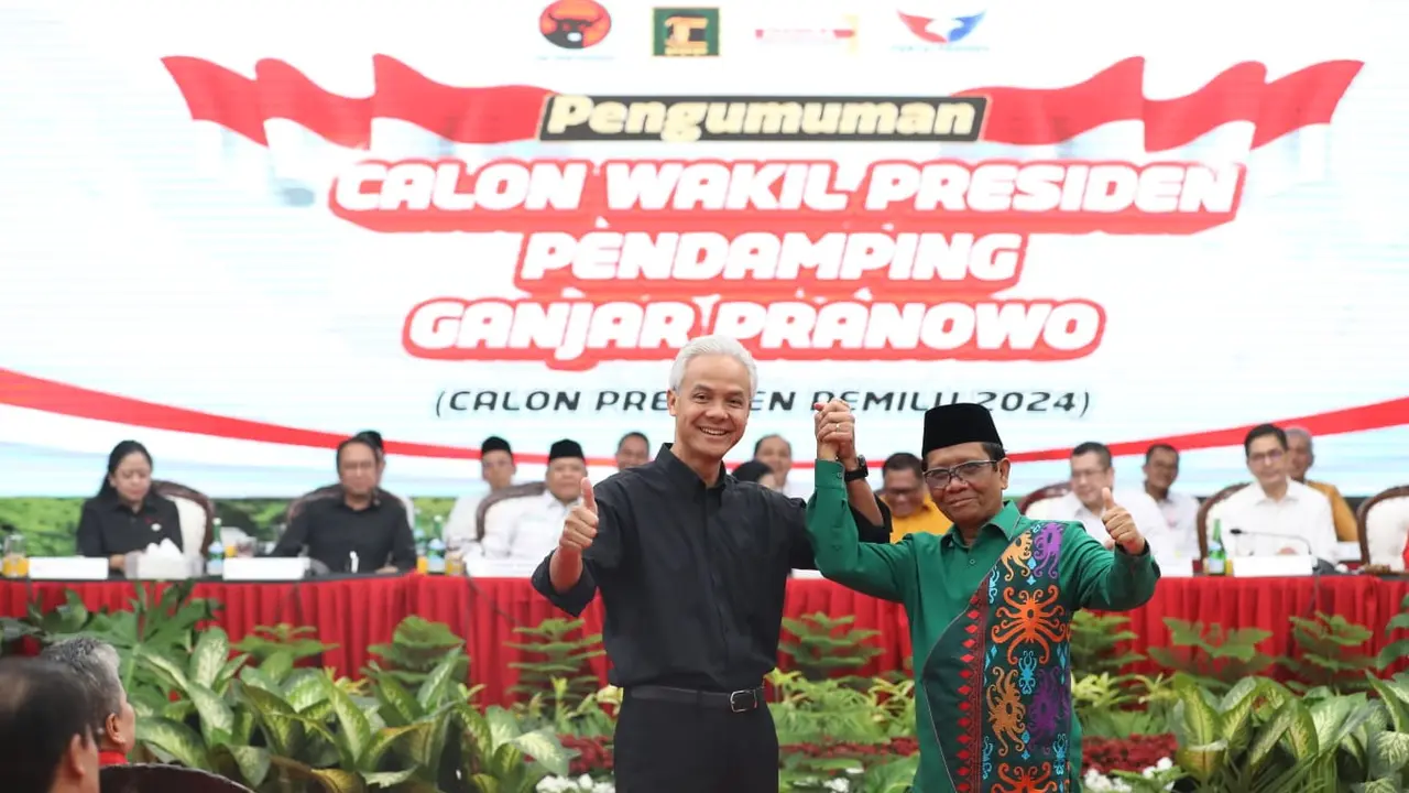 Mahfud Md resmi menjadi bakal calon wakil presiden pendamping Ganjar Pranowo.