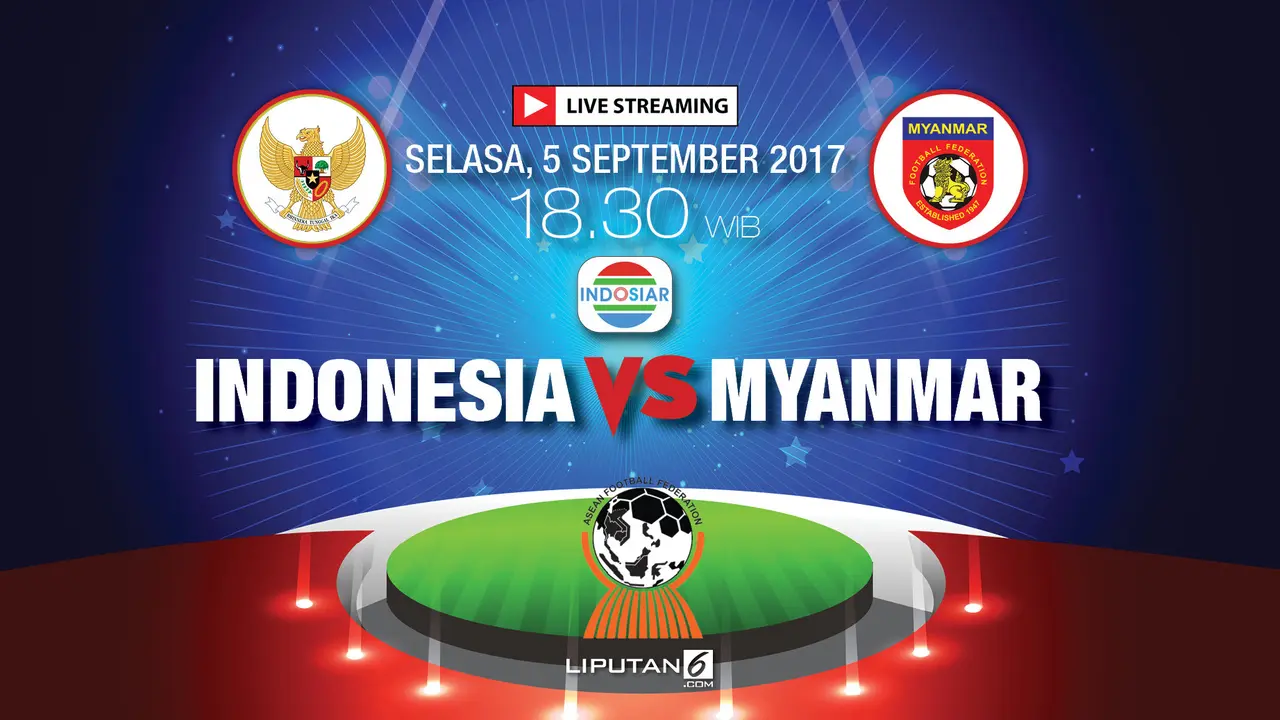 Timnas Indonesia vs Myanmar di Piala AFF U-18. (Trie yas)
