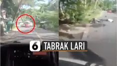 Korban tergeletak, sementara pengendara mobil terus melaju kencang.