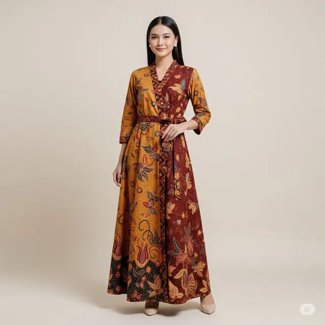 Model Batik Wanita Wrap Dress. Foto: Gemini