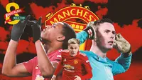 Manchester United - Donny van de Beek, Anthony Martial, dan Dean Henderson (Bola.com/Decika Fatmawaty)