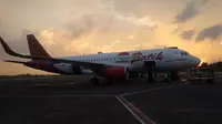 Pesawat Batik Air di Bandara Adi Sucipto, Yogyakarta. (Gideon/Liputan6.com)