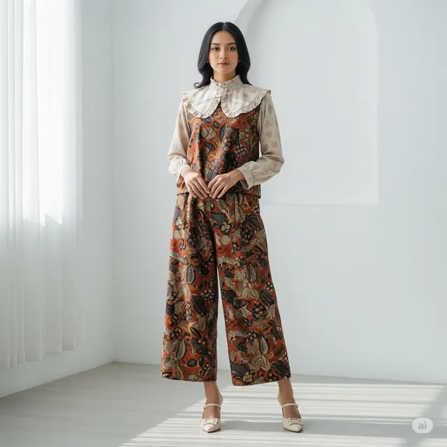 Model Batik Wanita Ruffle. Foto: Gemini