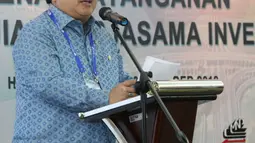 Menteri PPN/Kepala Bappenas Bambang Brodjonegoro memberi sambutan dalam pertemuan kerja sama investasi di Bali, Sabtu (13/10). Pertemuan tersebut diadakan di sela pertemuan tahunan IM-Bank Dunia 2018. (Liputan6.com/Angga Yuniar)