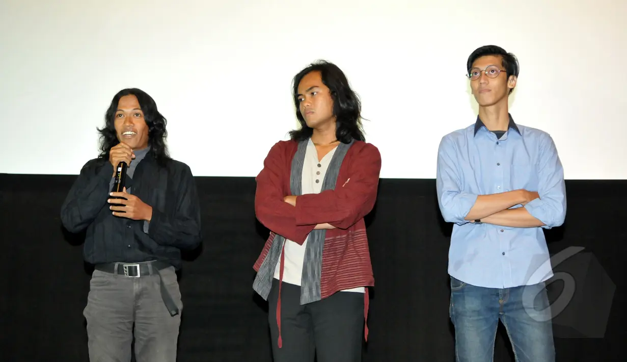 Para finalis XXI Short Film Festival 2015 berbagi pengalaman dengan para penonton di Epicentrum XXI, Kuningan, Jakarta, Kamis (19/3/2015). Jumlah pendaftar film pendek naik 50% dari perhelatan sebelumnya (Liputan6.com/Panji Diksana)