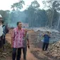 Perkampungan Suku Badui Luar, tepatnya di Kampung Kadu Gede, Kecamatan Leuwidamar, Kabupaten Lebak, Banten, terbakar, Kamis (12/9/2019)