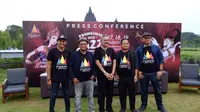 Anas Syahrul Alimi saat jumpa pers Prambanan Jazz Festival 2018 di Pelataran Candi Prambanan (Liputan6.com/Switzy Sabandar)