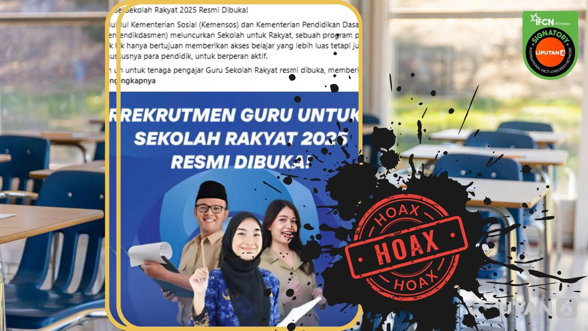 Waspada Hoaks Link Pendaftaran Guru Sekolah Rakyat, Simak Ragam Faktanya