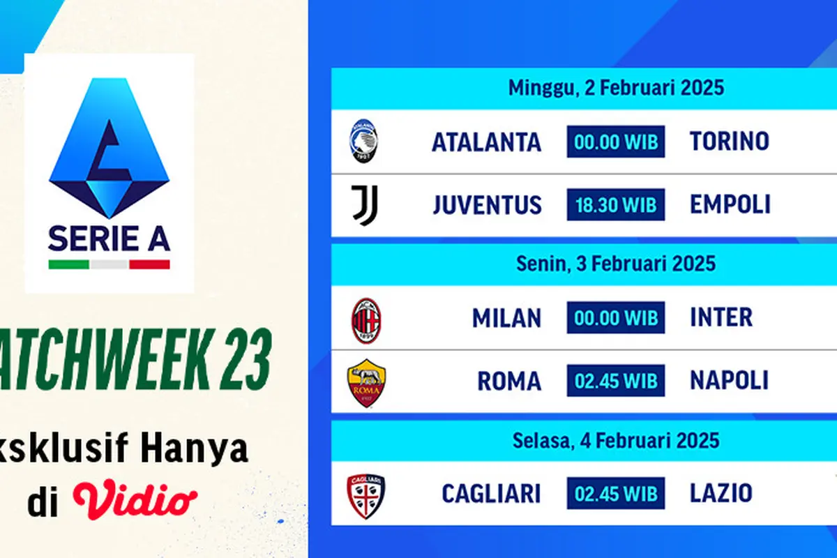 Jadwal Liga Italia 2024/2025 Matchweek 23