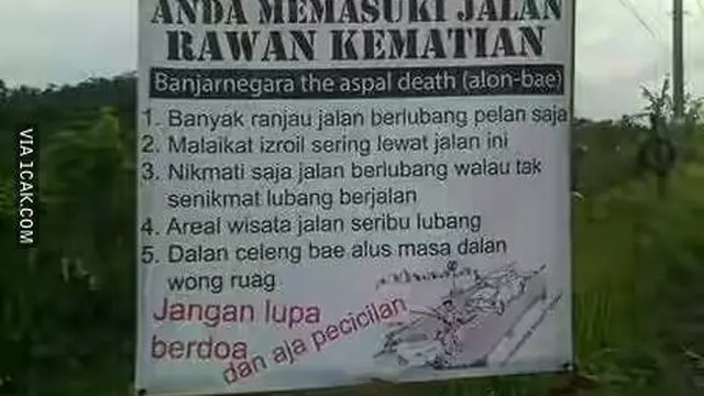 6 Potret Peringatan Nyeleneh di Tempat Bahaya Ini Bikin Bingung