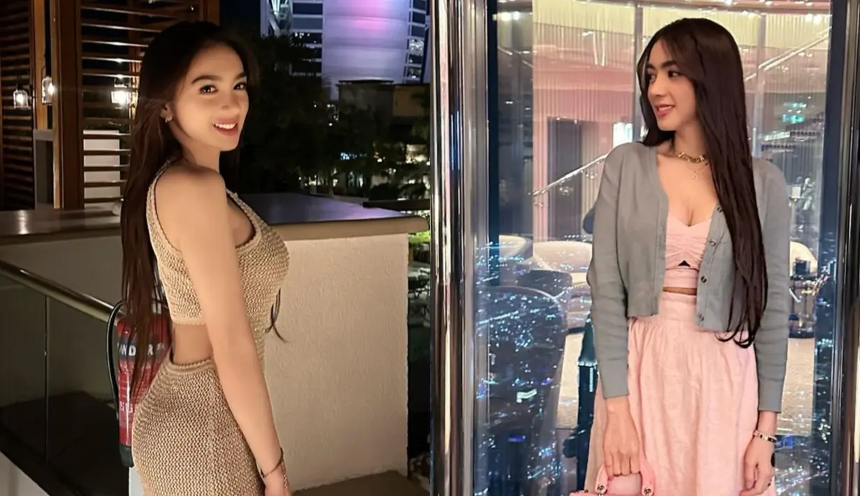 Liburan panjang di Dubai, Angel Karamoy tampil feminin bak Barbie dengan outfit branded. [@realangelkaramoy]