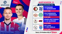 Jadwal dan Siaran Langsung Eredivisie 2024/2025 Matchweek 13 di Vidio
