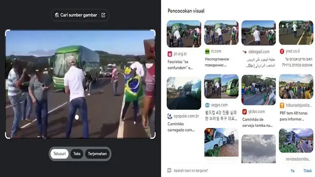 Gambar Tangkapan Layar Penelusuran Foto Menggunakan Google Images.