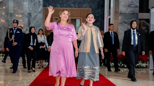 Ketua DPR RI, Puan Maharani menerima kunjungan Presiden Peru Dina Ercilia Boluarte Zegarra di Gedung DPR RI.