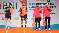 Pebulu tangkis tunggal putri Indonesia Mutiara Ayu Puspitasari meraih gelar juara Badminton Asia Junior Championships 2023. Dia mengalahkan&nbsp;Kim Min Ji dari Korea Selatan 21-11 dan 21-17 pada laga final di&nbsp;GOR Amongraga, Yogyakarta, Minggu (16/7) petang WIB. (foto: PBSI)
&nbsp;
&nbsp;