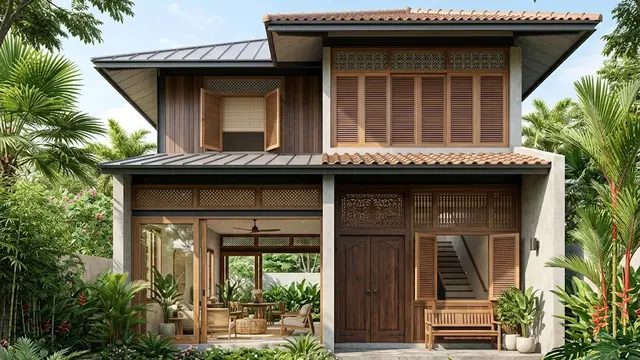 Rumah dengan Ventilasi Silang yang Sejuk Alami