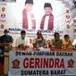 DPD Gerindra memberikan keterangan pers terkait perolehan suara sementara Pilgub Sumbar 2020. (Liputan6.com/ Novia Harlina).