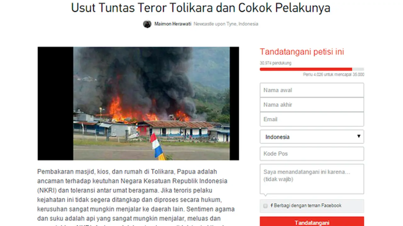 1185 Netizen Kumpulkan Rp 300 Juta Demi Masjid Tolikara