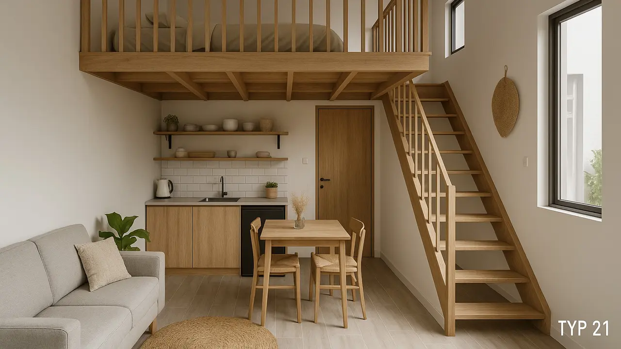 7 Gambar Desain Rumah Type 21 dengan Mezzanine, Solusi Cerdas untuk Ruang Terbatas