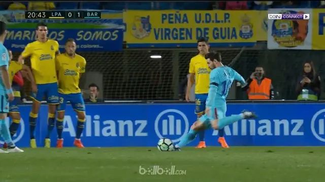 VIDEO: Gol Indah Free Kick Lionel Messi ke Gawang Las Palmas