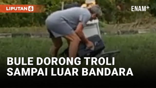 Bule Dorong Troli hingga Gerbang Bandara Batam untuk Naik Taksi Online