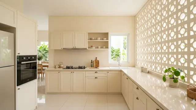Desain Dapur Roster yang Tetap Terang Meski Tanpa Banyak Lampu. Gemini