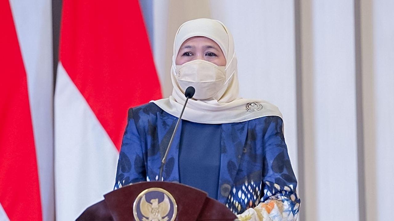 Gubernur Jatim Khofifah Indar Parawansa. (Dian Kurniawan/Liputan6.com)