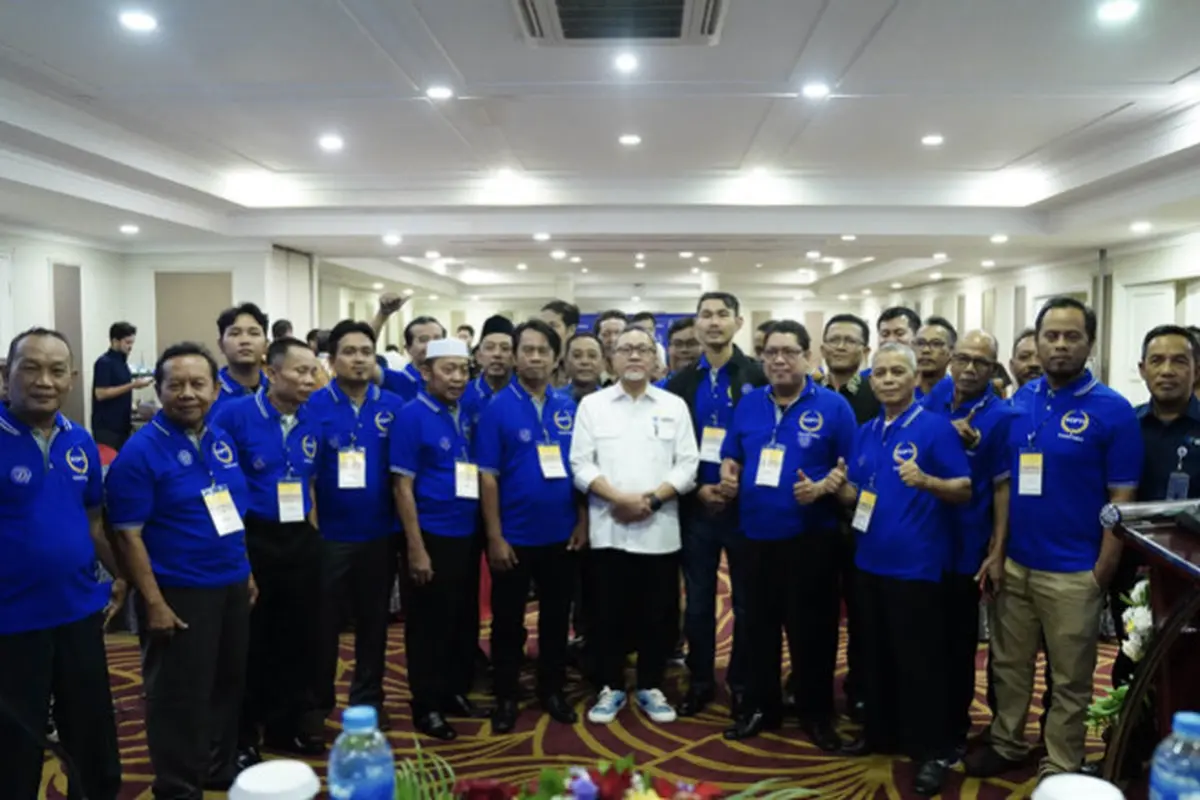 Menteri Perdagangan Zulkifli Hasan pada pembukaan Rapat Anggota Tahunan (RAT)  Gabungan Koperasi Produsen Tempe Tahu Indonesia (Gacoputindo), Rabu (14/6/2023). (Dok Kemendag)