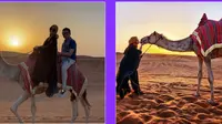 Syahrini naik unta di gurun pasir Dubai (Foto: Instagram princessyahrini)