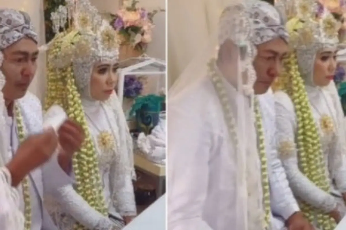 2 Tahun Pacaran Tak Pernah Bertemu, Usai Ijab Kabul Pengantin Pria Langsung Menangis