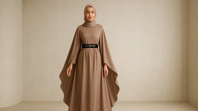 Model Gamis dengan Ikat Pinggang/ Ilustrasi gambar oleh AI