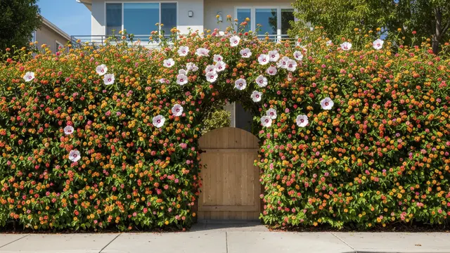Pagar rumah dari Hibiscus heterophyllus (Gemini AI)