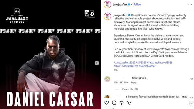 Daniel Caesar Dipastikan Tampil di Java Jazz Festival 2026, Masuk dalam ...