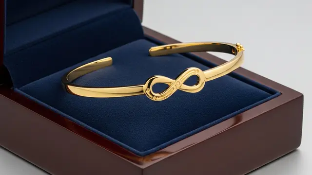 Motif Gelang Emas Minimalis Wanita untuk Lebaran 2026 dengan Simbol Infinity yang Terintegrasi
