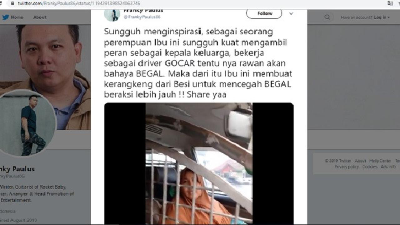 Pengemudi Taksi Online Wanita Ini Bikin Kerangkeng Besi @FrankyPaulus86))
