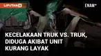 Kecelakaan terjadi di dekat simpang Ampar, melibatkan truk vs truk. Kedua sopir mengalami luka parah dan telah dievakuasi