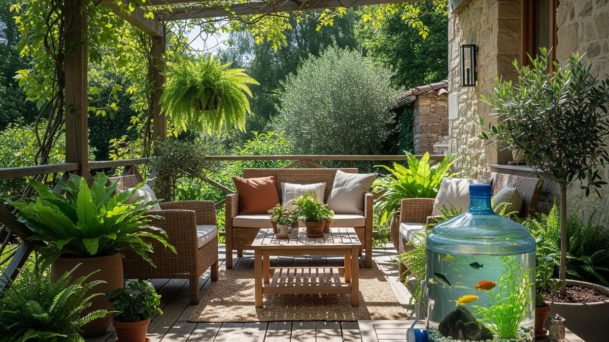 9 Model Teras dengan Mini Akuarium Galon untuk Suasana Rumah Lebih Tenang