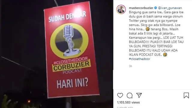 Deddy Corbuzier - Ivan Gunawan (Foto: Instagram/@mastercorbuzier)