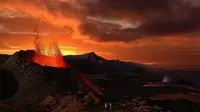 Ilustrasi letusan gunung api (LiveScience)