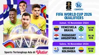 Jadwal dan Link Live Streaming WCQ 2026 Zona CONMEBOL Pekan Ini di Vidio