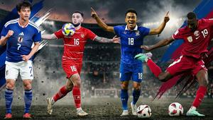 Kiri ke kanan: Kaoru Mitoma (Jepang), Calvin Verdonk (Indonesia), Chanatip Songkrasin (Thailand), dan Almoez Ali (Qatar) bakal jadi andalan timnas masing-masing pada persaingan Grup F Piala Asia 2026. (Gemini/Bola.com)