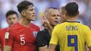 Menariknya, selama fase gugur Euro 2020, tiga dari empat wasit yang memimpin laga tim Inggris merupakan wasit asal Belanda. Hanya Felix Brych saja wasit asal Jerman yang menangani duel Inggris vs Ukraina.  (Foto: AFP/Manan Vatsyayana)