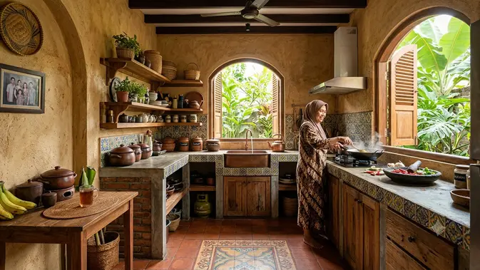 Dapur Bergaya Mediterania yang Unik dan Memikat