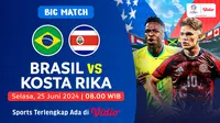 Copa America 2024, Brasil vs Kosta Rika (25/6/2024). (Sumber: Dok. Vidio.com)