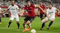 Satu gol lainnya diciptakan oleh Loic Bade. Bek tengah Sevilla itu mencetak gol di menit ke-47. (AP Photo/Jose Breton)