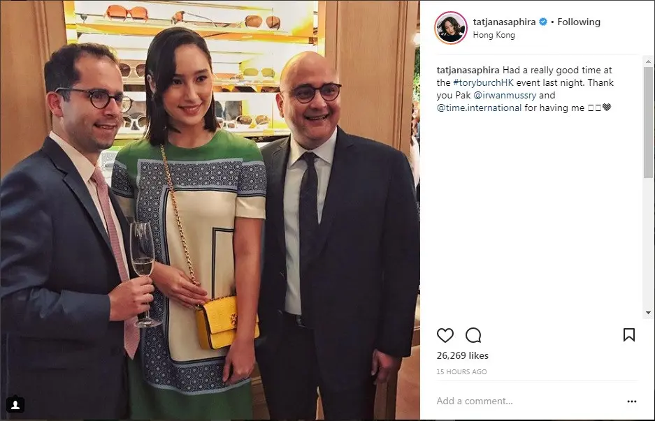 Tatjana Saphira foto bersama Irwan Mussry di Hong Kong (Foto: Instagram)