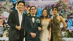 Sheila Dara dan Vidi Aldiano tampil serasi di pernikahan Adinda Thomas. Tampak keduanya berfoto bersama mempelai pengantin. Dalam keterangan foto Instagram, Vidi yang dikenal sebagai duta kondangan pun mengucapkan selamat atas pernikahan Adinda dan Raka. Ia juga menuliskan candaan, “Selamat datang di group per-rumah tangga-an!” (Liputan6.com/IG/@vidialdiano)