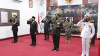 Tasyakuran HUT ke 75 TNI yang digelar di Makodim 0825 Banyuwangi, Senin (5/10/2020).